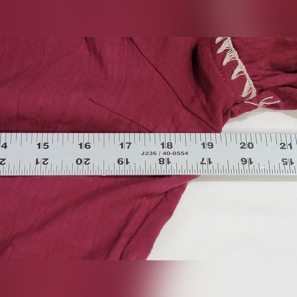 She+Sky Flutter Sleeve Embroidered Wrap Dress Size Large 100% Cotton - Picture 5 of 11